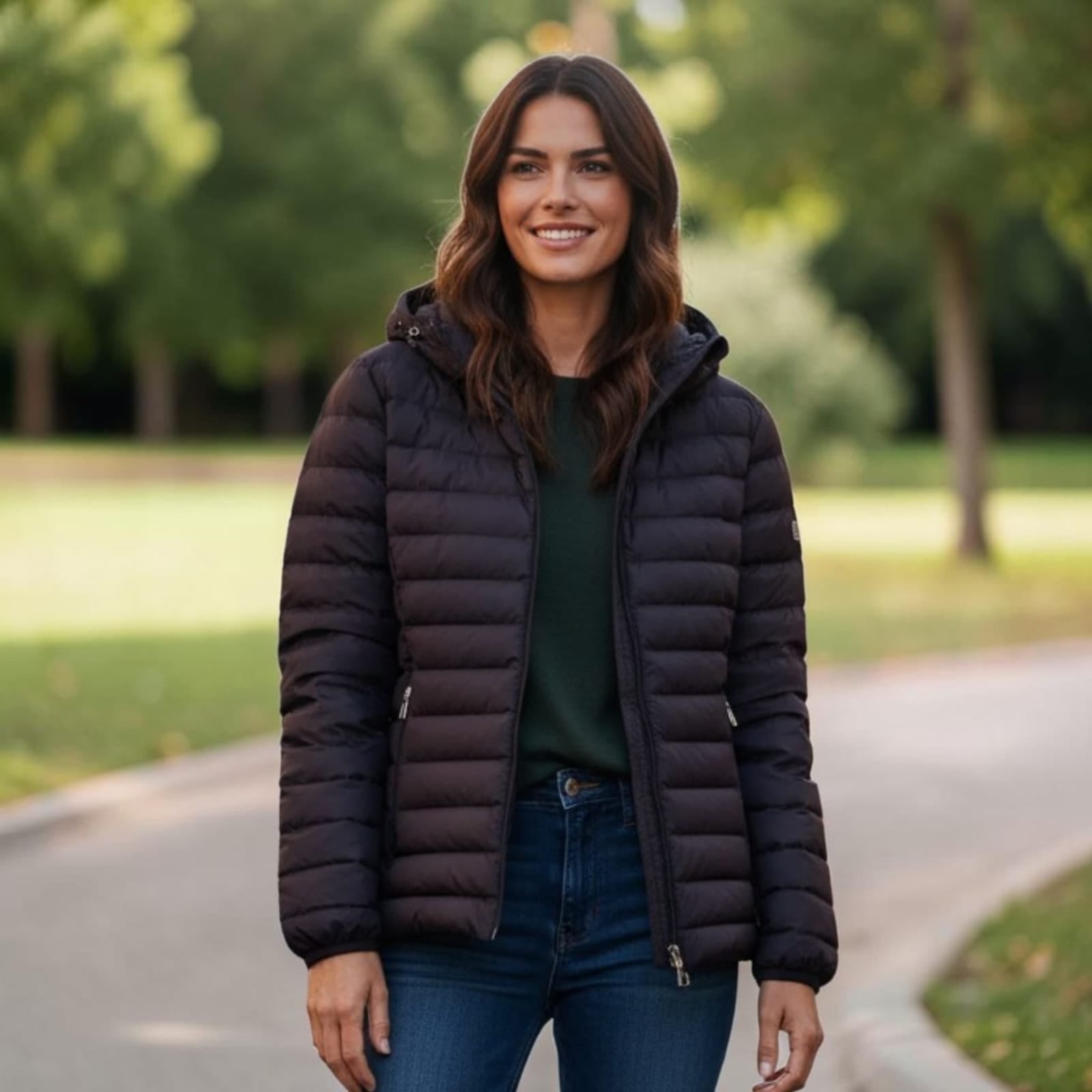 Ladies Bomber Jacket Feather Touch