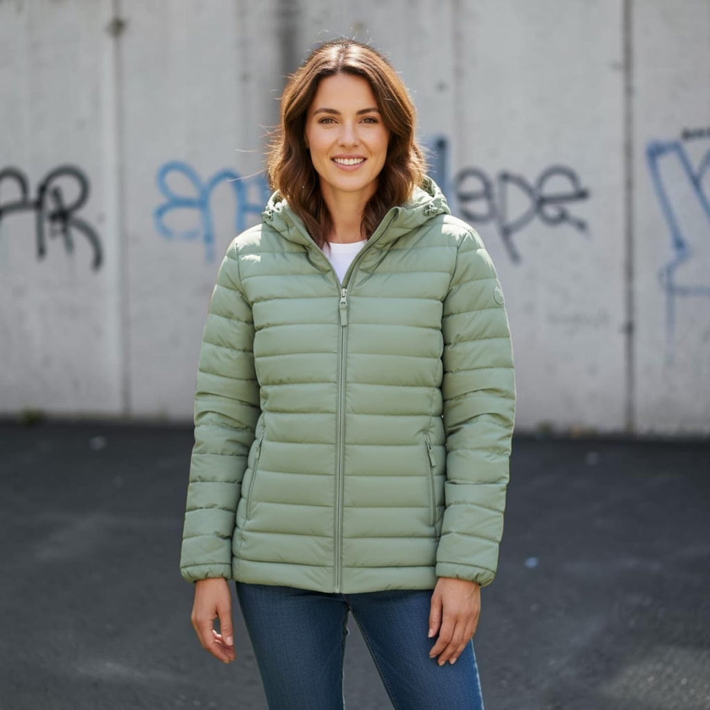 Ladies Bomber Jacket Feather Touch