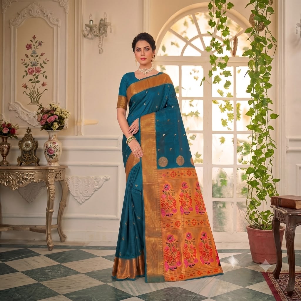 Premium Chandrakor Paithani Silk Saree Collection