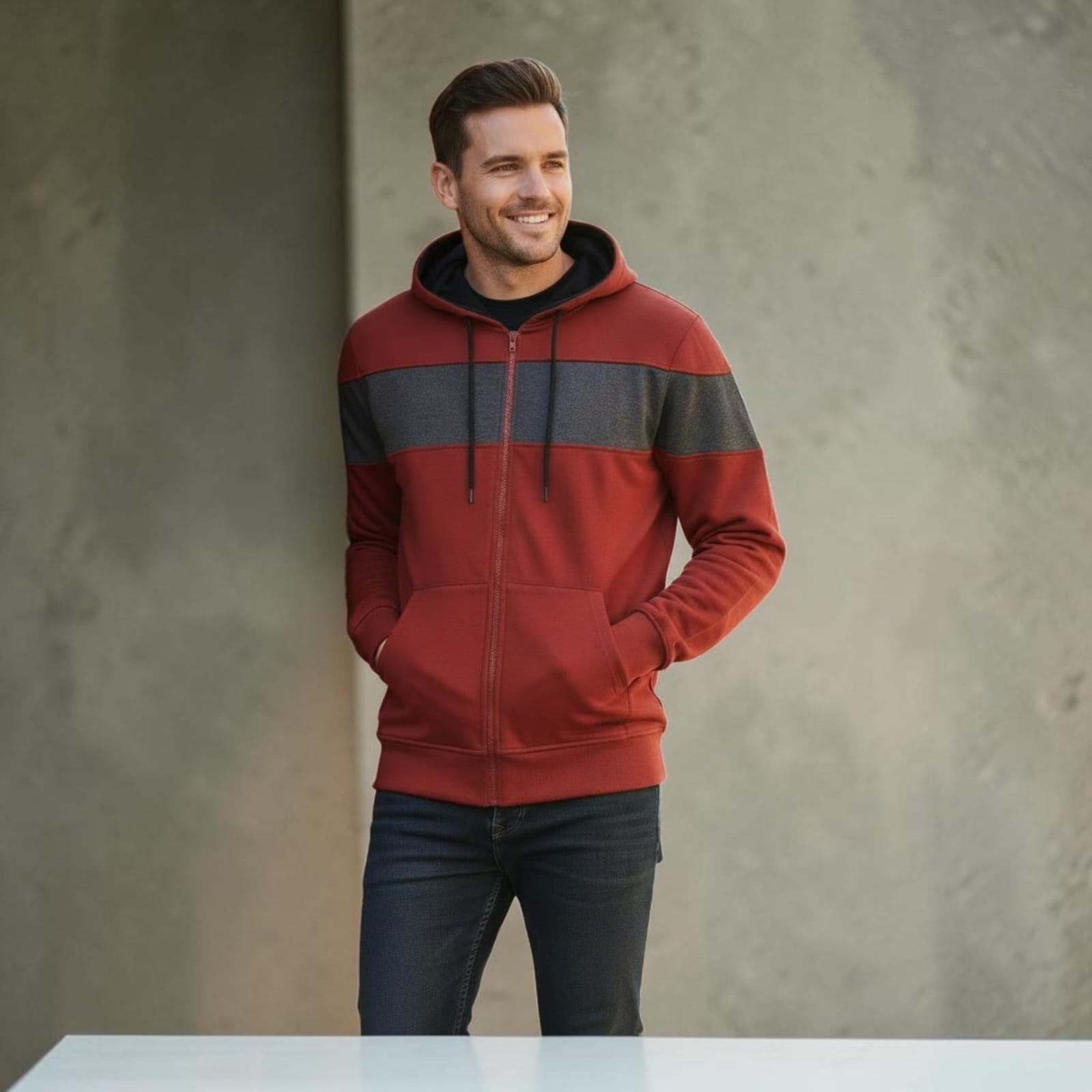 Diamond Touch Men's Zipper Sweat Hoodie