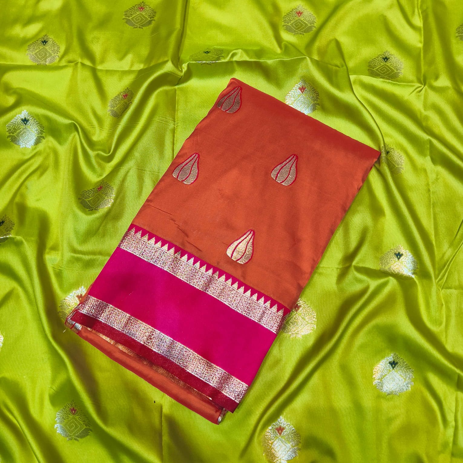 Modak Paithani Saree | Pure Silk Heritage Weave