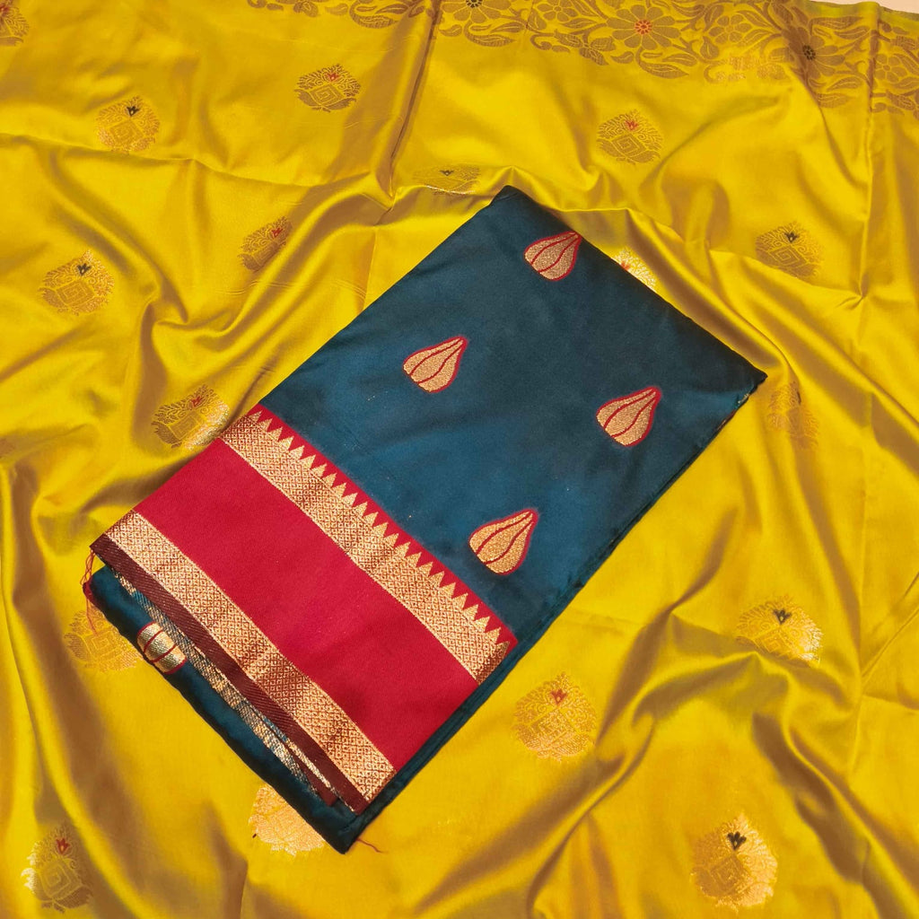 Modak Paithani Saree | Pure Silk Heritage Weave