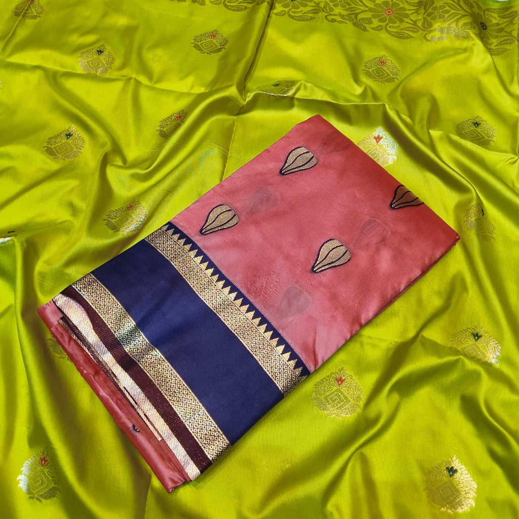 Modak Paithani Saree | Pure Silk Heritage Weave