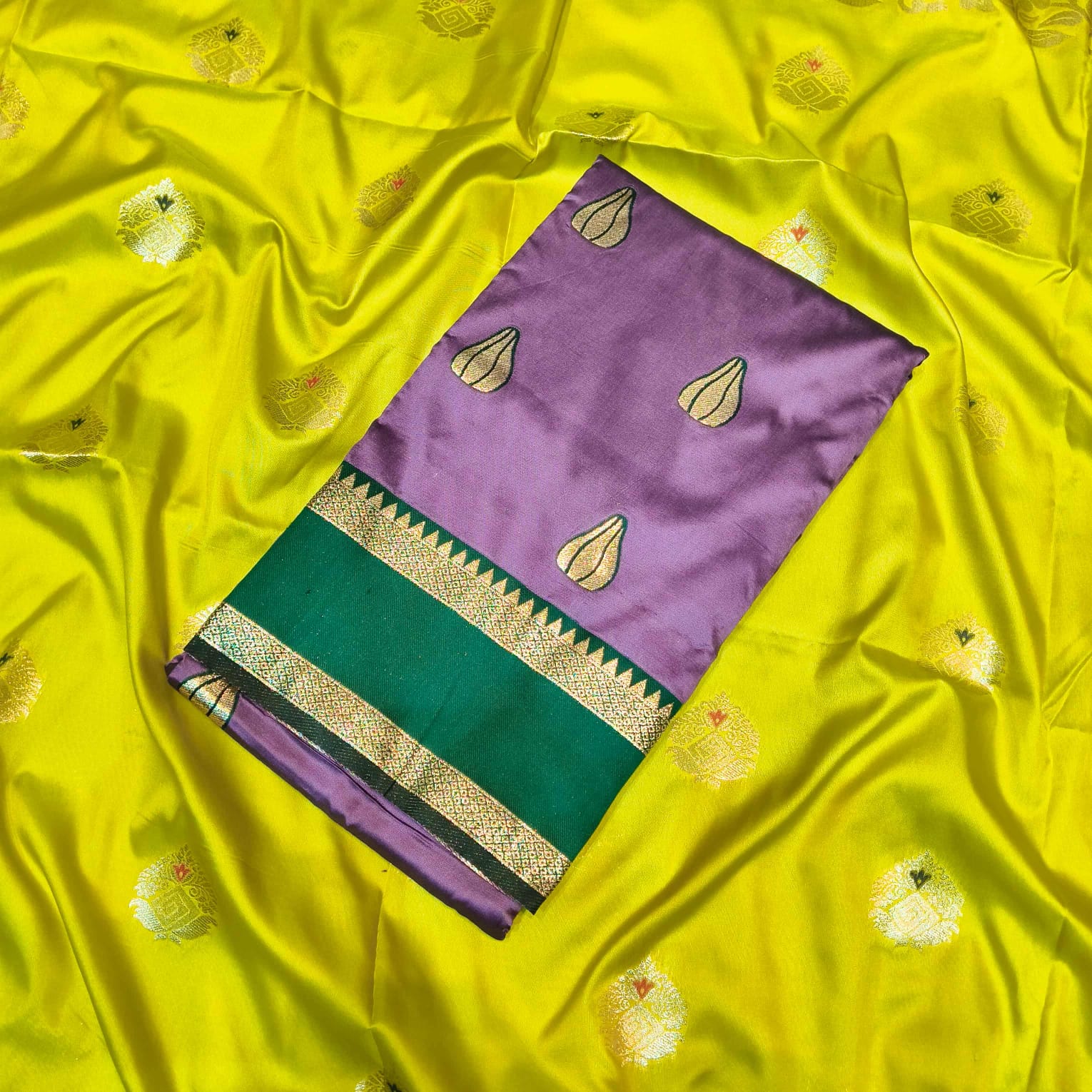 Modak Paithani Saree | Pure Silk Heritage Weave
