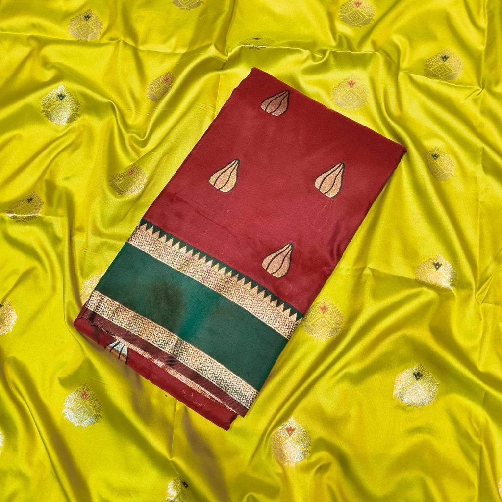 Modak Paithani Saree | Pure Silk Heritage Weave