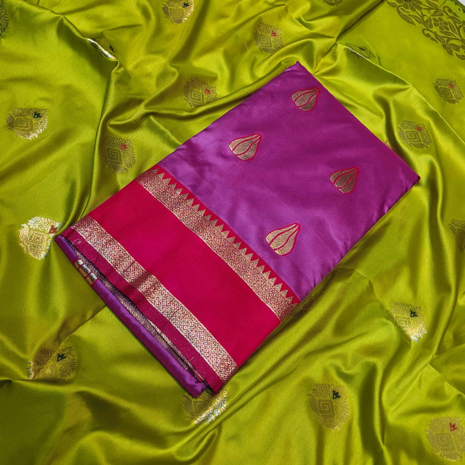 Modak Paithani Saree | Pure Silk Heritage Weave