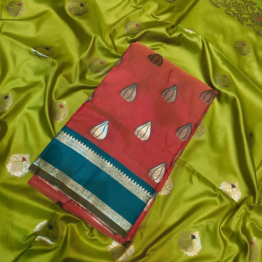 Modak Paithani Saree | Pure Silk Heritage Weave