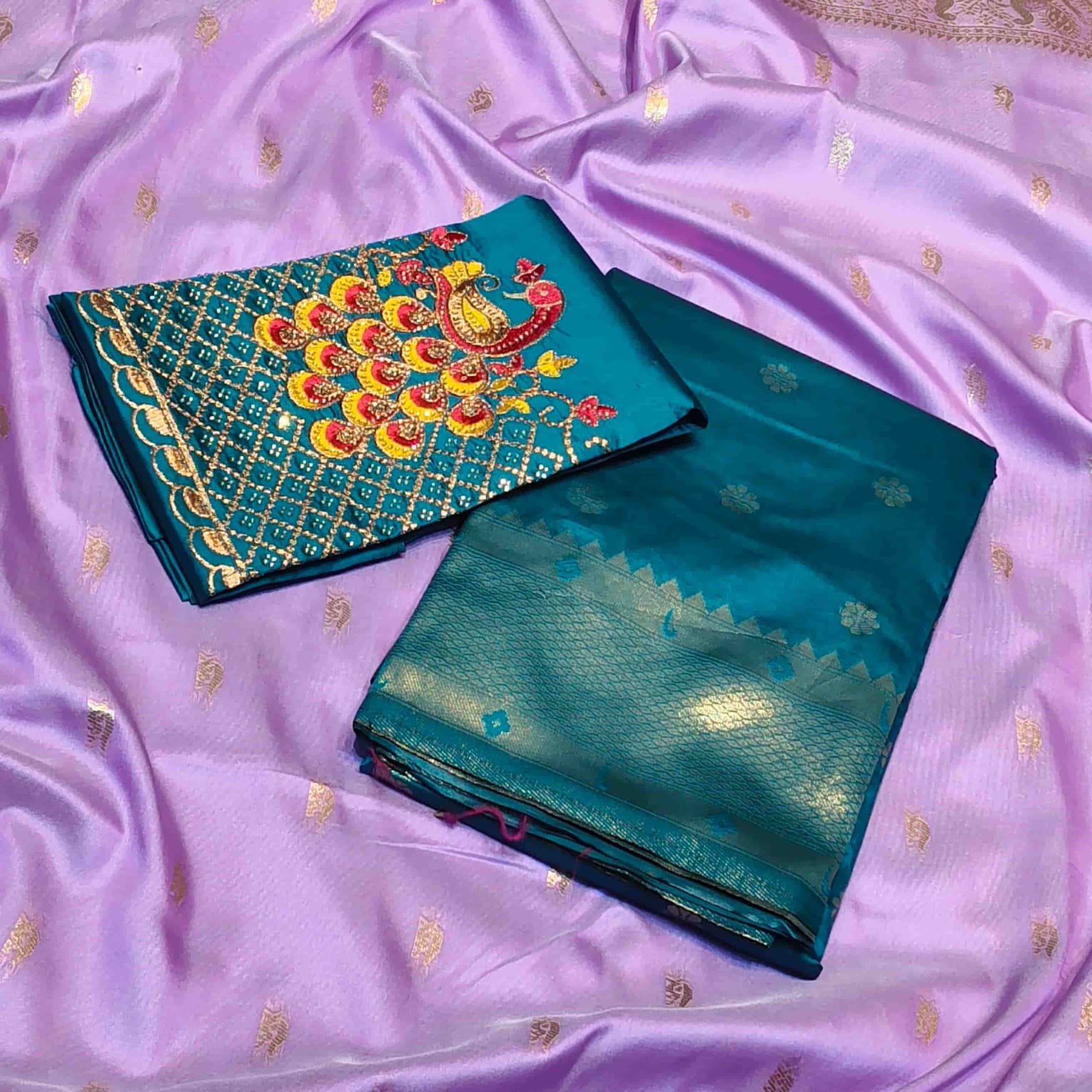 Kalanjali Chandrakala Aari Work Blouse Saree
