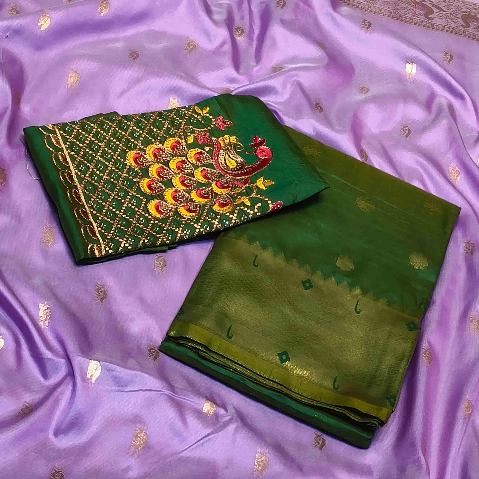Kalanjali Chandrakala Aari Work Blouse Saree