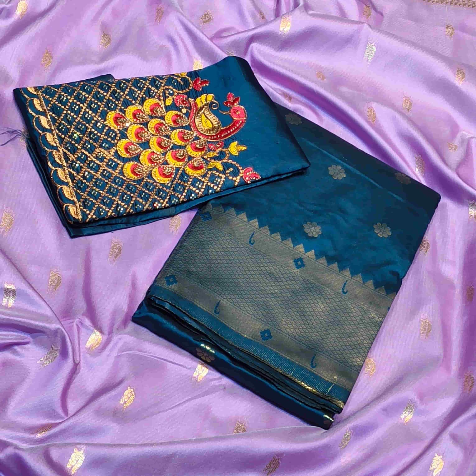 Kalanjali Chandrakala Aari Work Blouse Saree