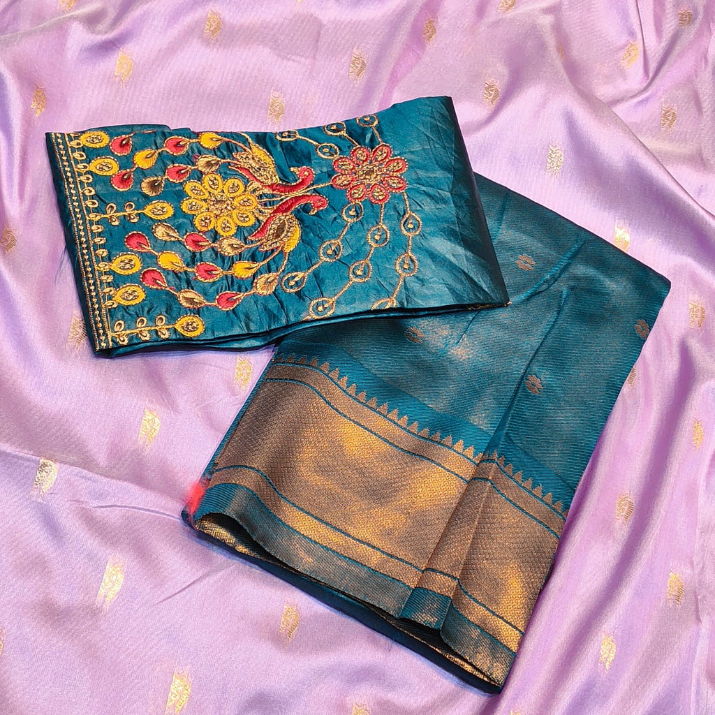 Kalanjali Chandrakala Aari Work Blouse Saree