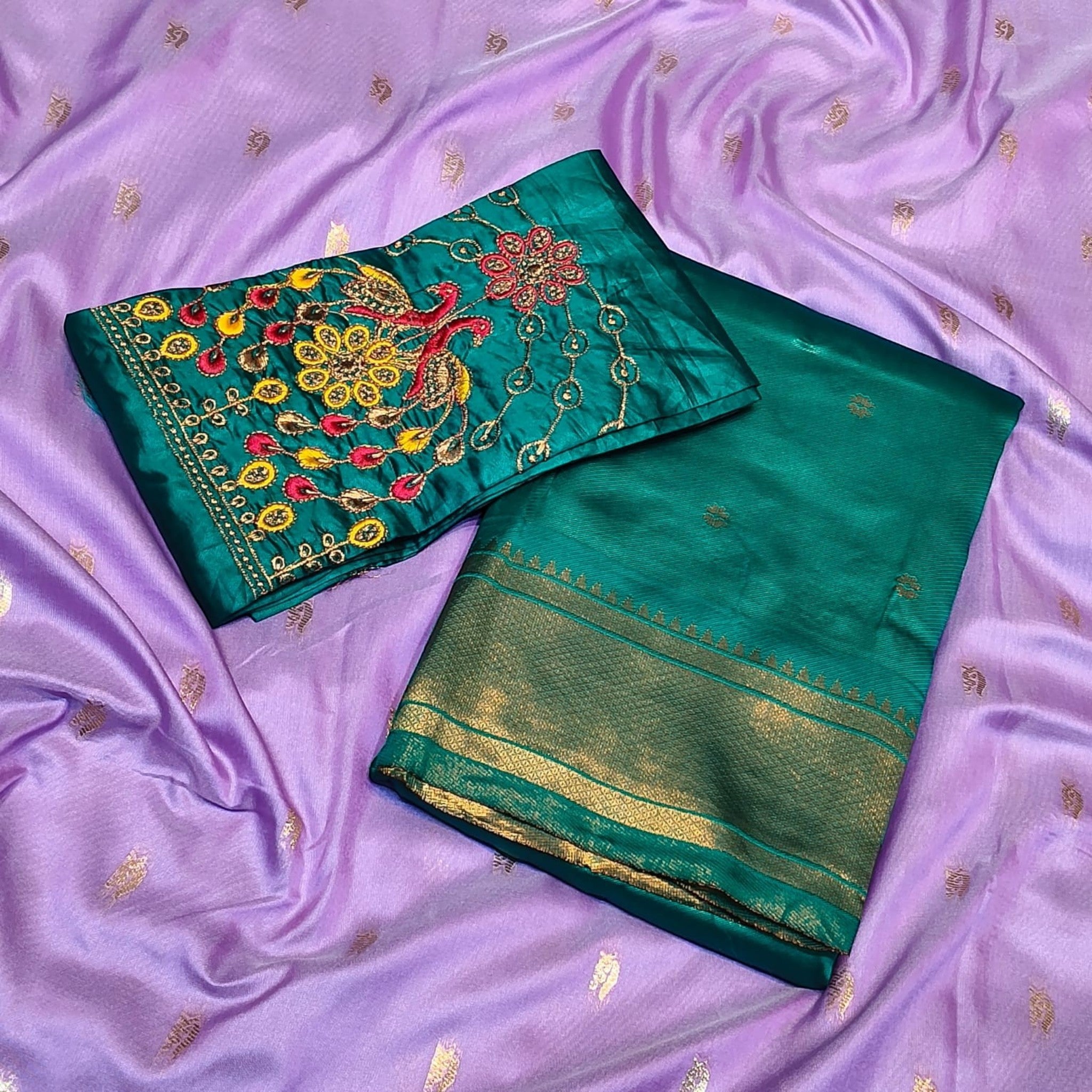 Kalanjali Chandrakala Aari Work Blouse Saree