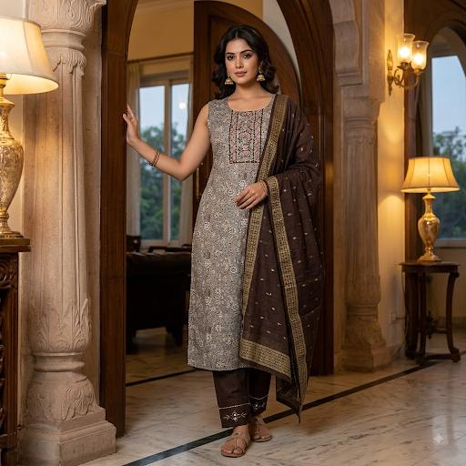 Kurti with Cigarette Pant Set