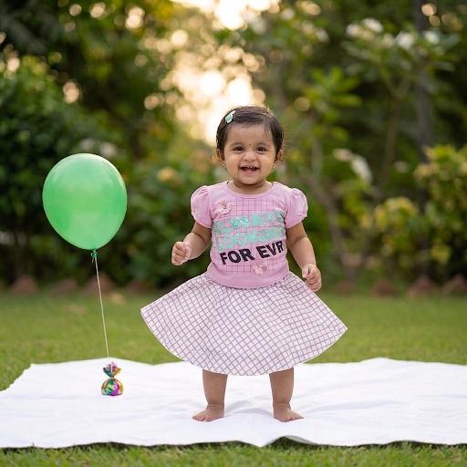 Baby Girl Windowpane Check Top & Skirt Set