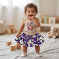 Baby Girl Graphic T-Shirt & Floral Skirt Set