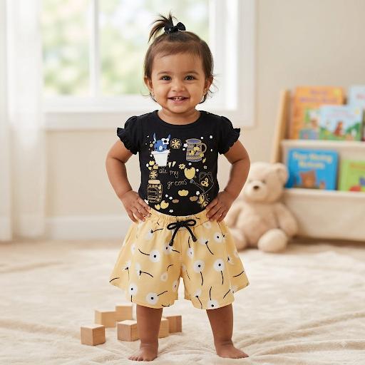 Kids Shirt & Skirt with Pant Set – 2-in-1 Combo