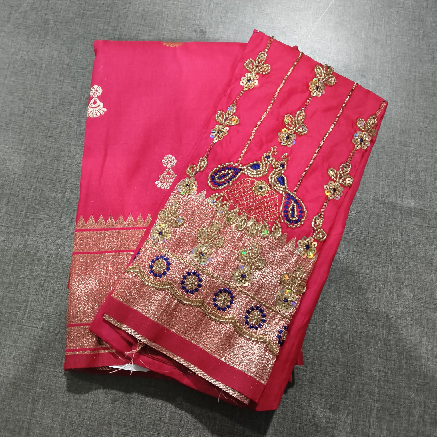 Jhumka Paithani with Bit Aariwork Blouse