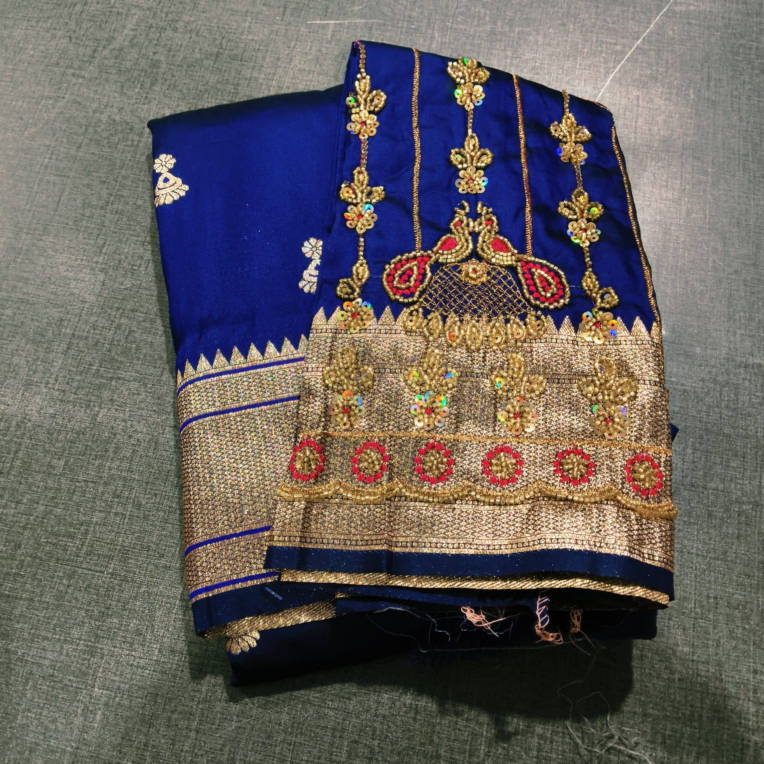 Jhumka Paithani with Bit Aariwork Blouse