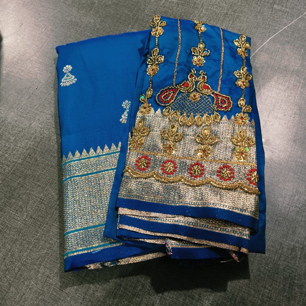 Jhumka Paithani with Bit Aariwork Blouse