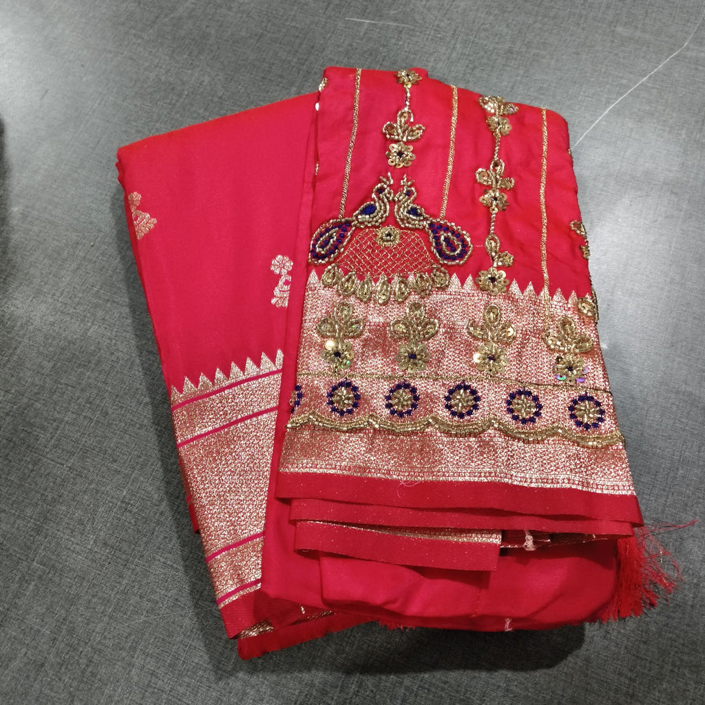 Jhumka Paithani with Bit Aariwork Blouse