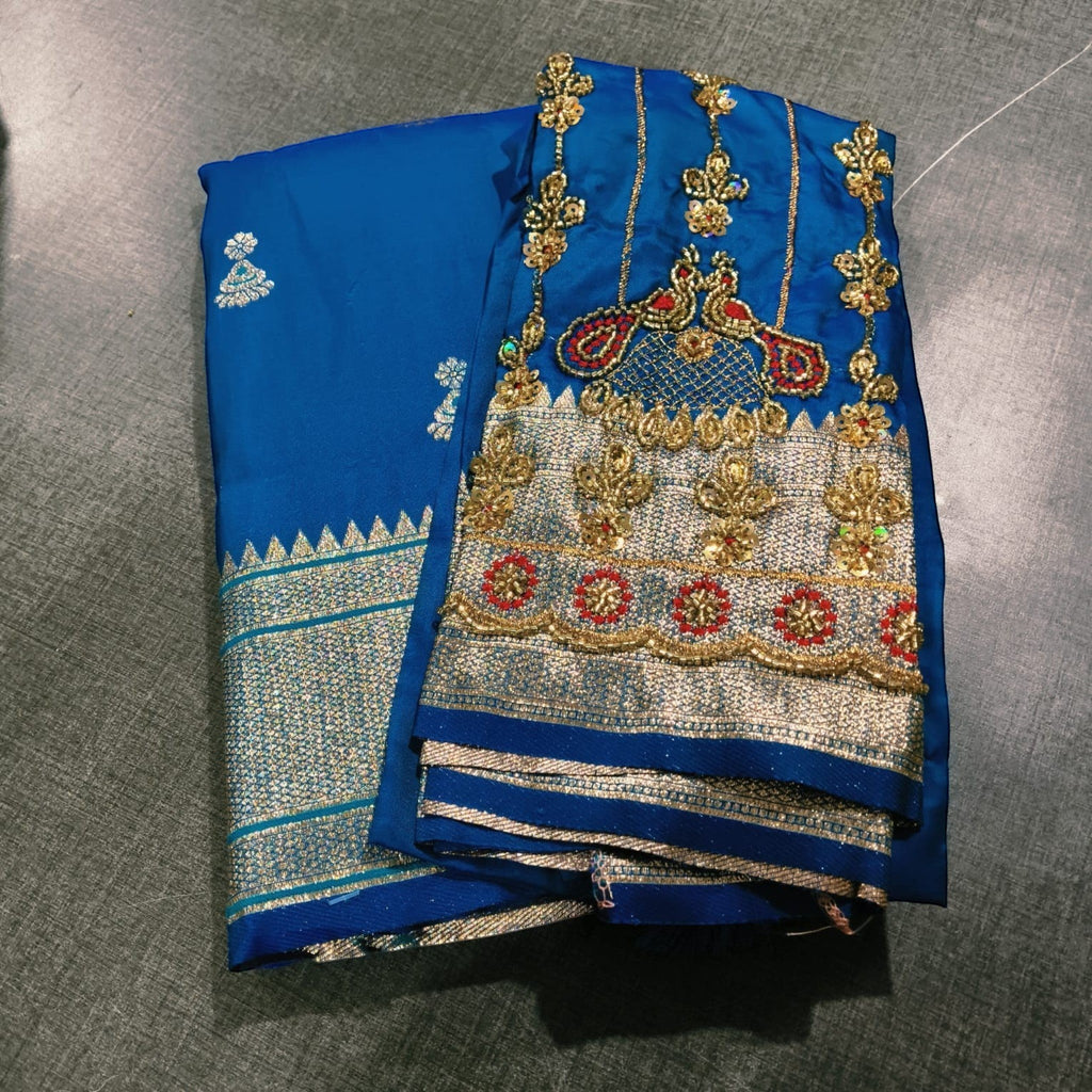 Jhumka Paithani with Bit Aariwork Blouse