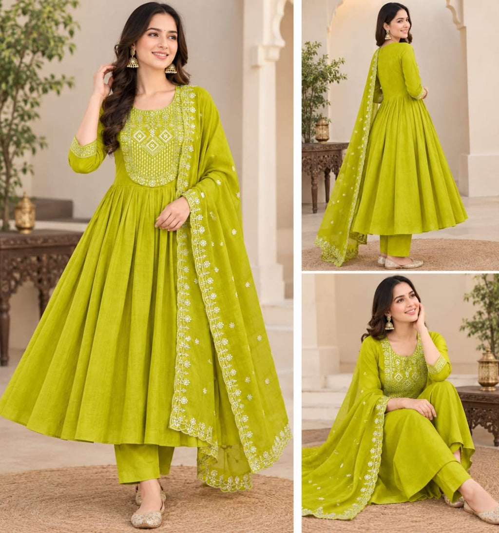 Mull Chanderi Cotton Dress Set