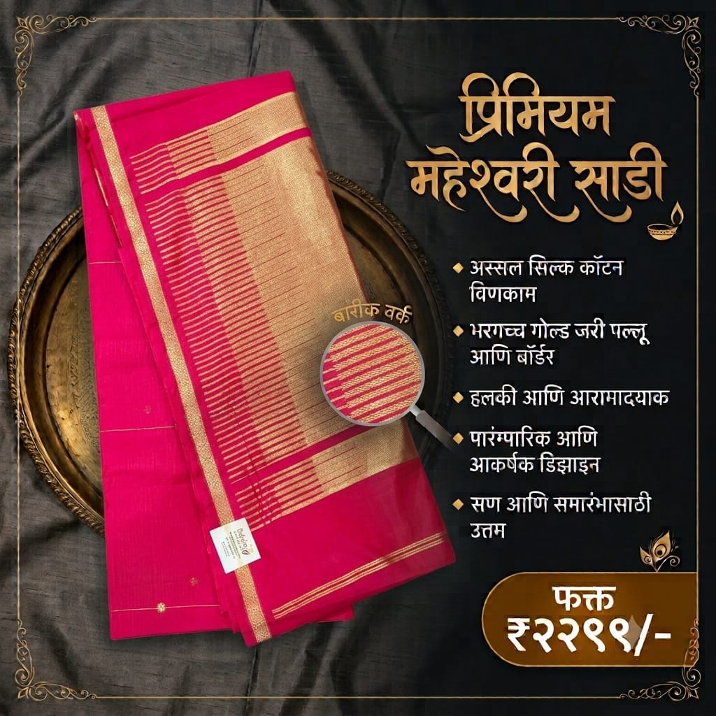 Premium Maheshwari Silk Saree Collection