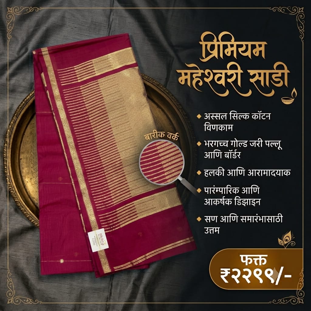 Premium Maheshwari Silk Saree Collection
