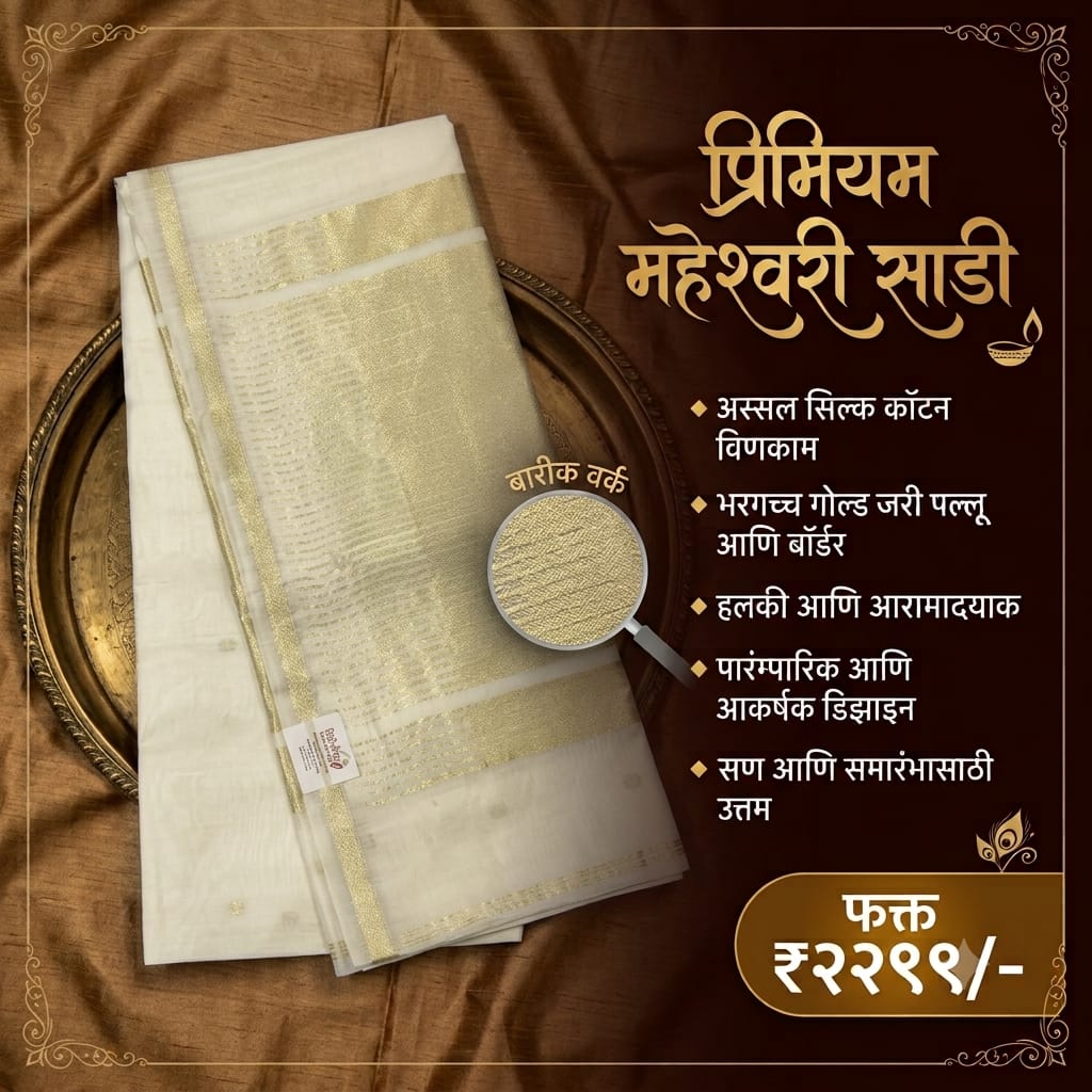 Premium Maheshwari Silk Saree Collection