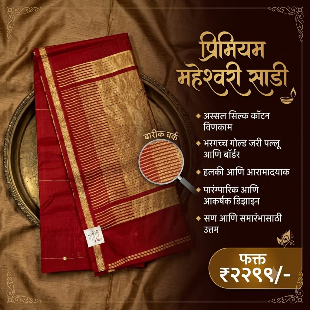 Premium Maheshwari Silk Saree Collection