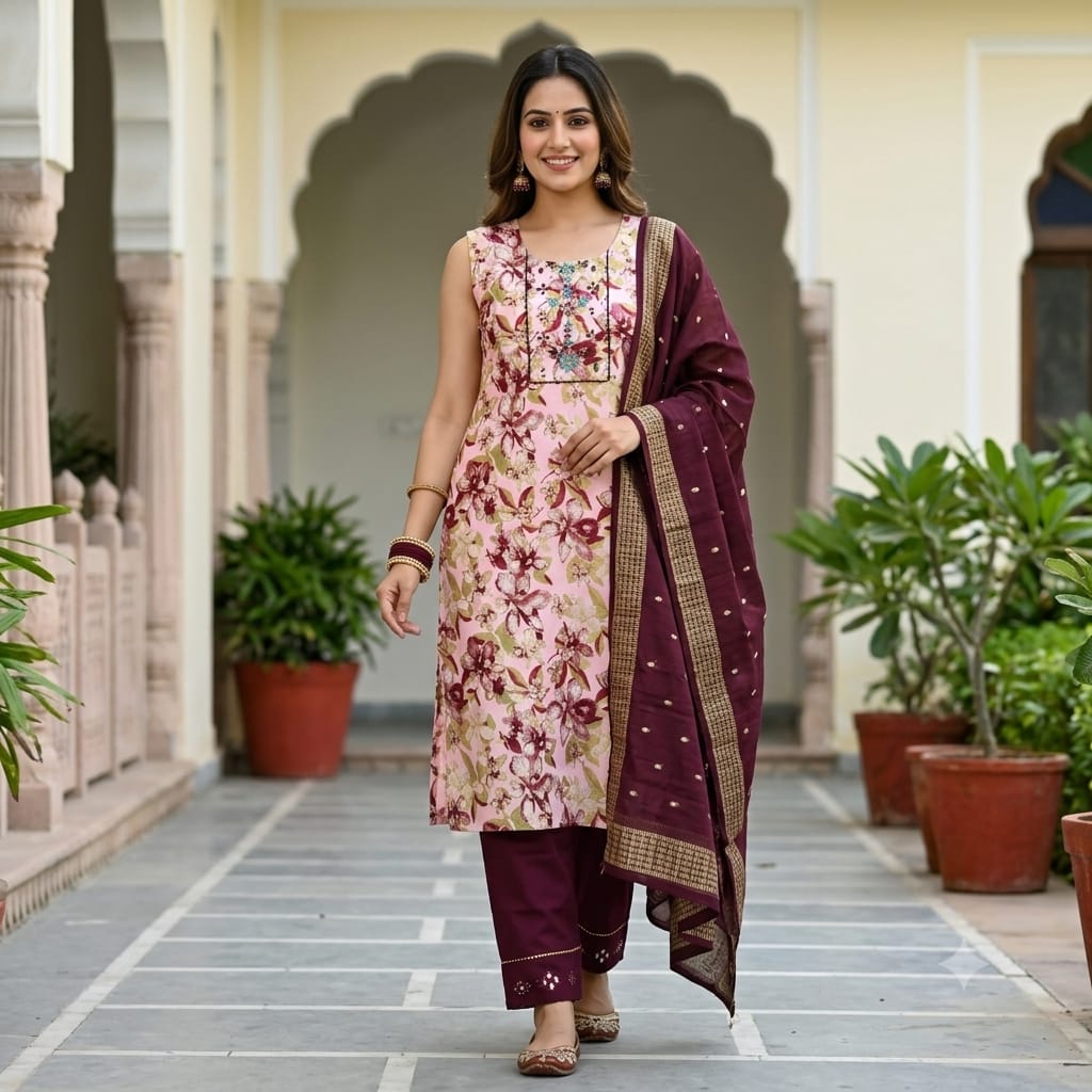 Kurti with Cigarette Pant Set