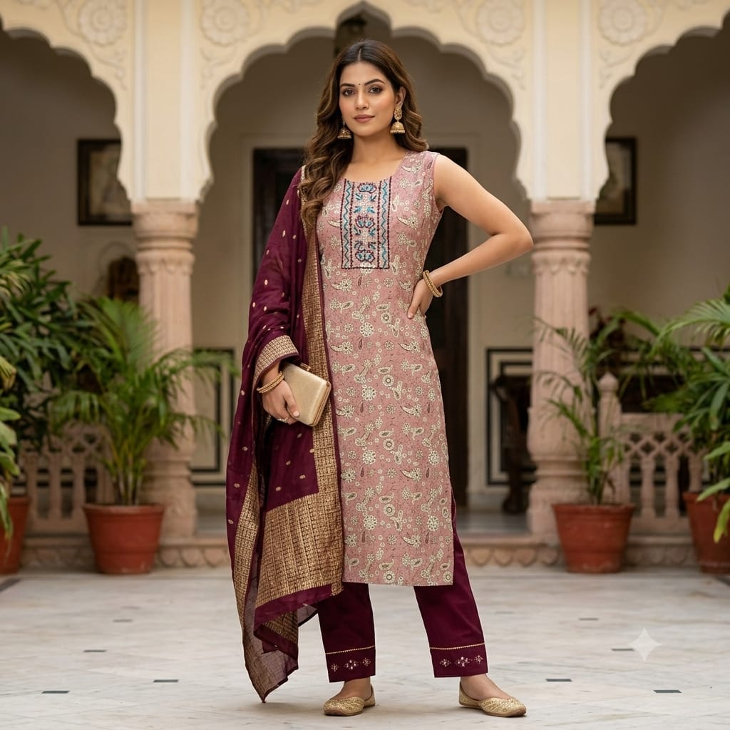 Kurti with Cigarette Pant Set