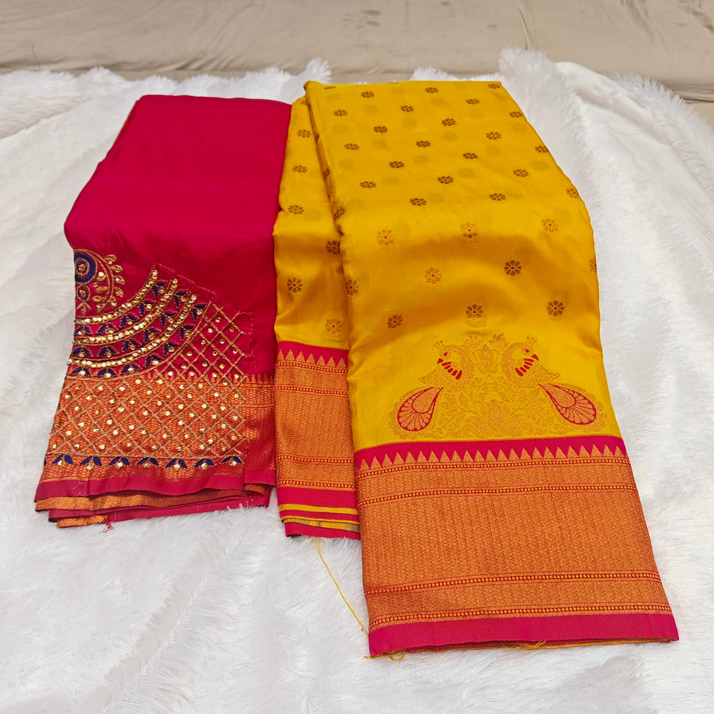 Premium Heavy Aari Work Blouse & Saree Ensemble 1020