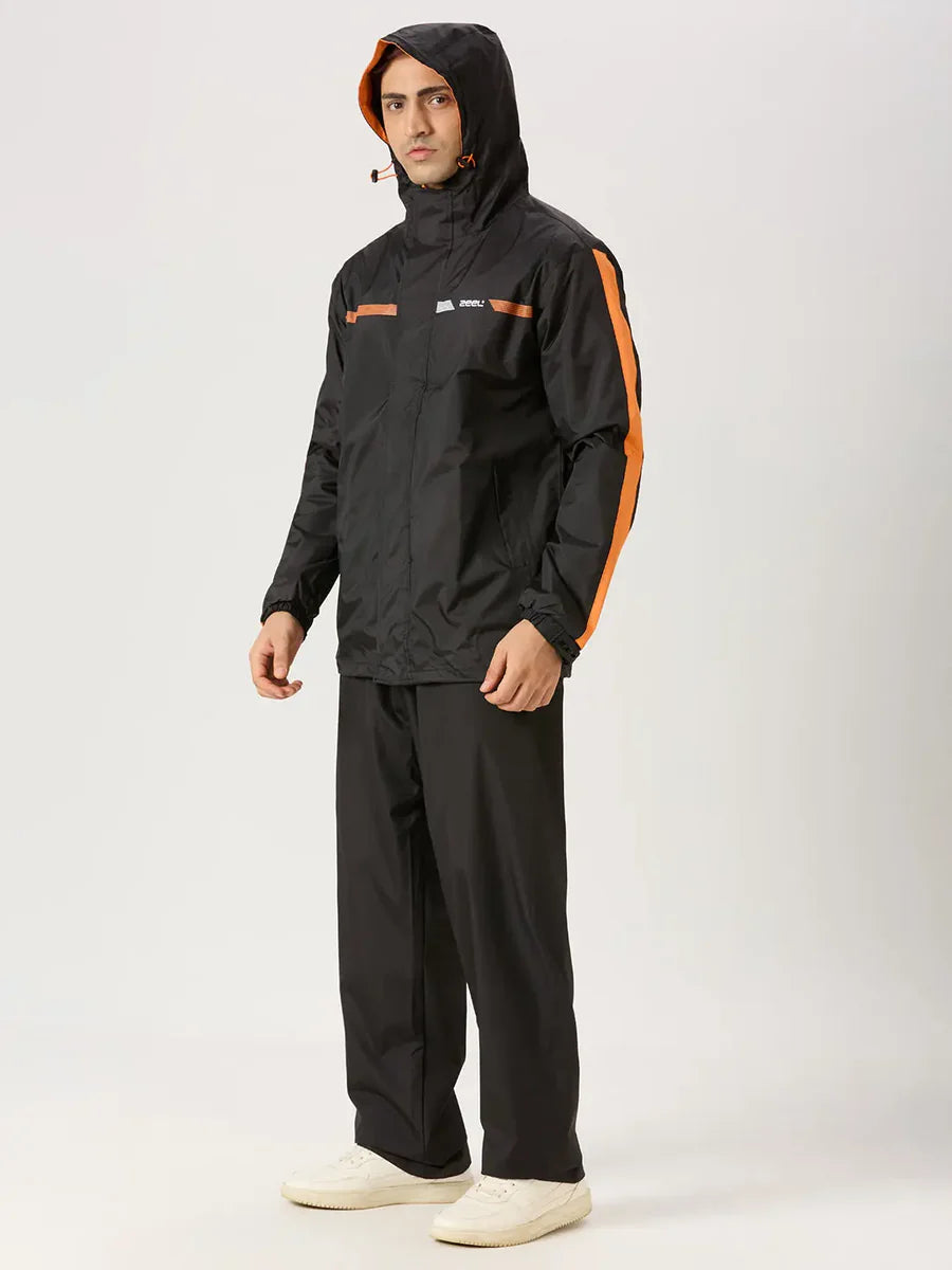 ZEEL Premium Men’s Raincot (Black) | Waterproof & Windproof JS702