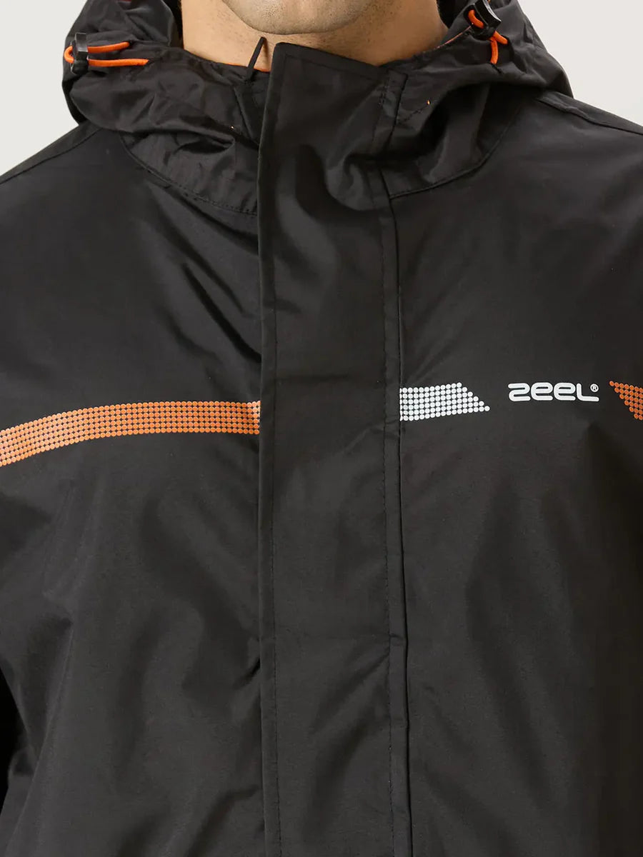 ZEEL Premium Men’s Raincot (Black) | Waterproof & Windproof JS702