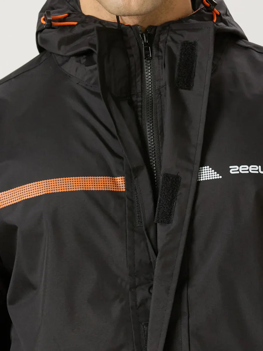 ZEEL Premium Men’s Raincot (Black) | Waterproof & Windproof JS702