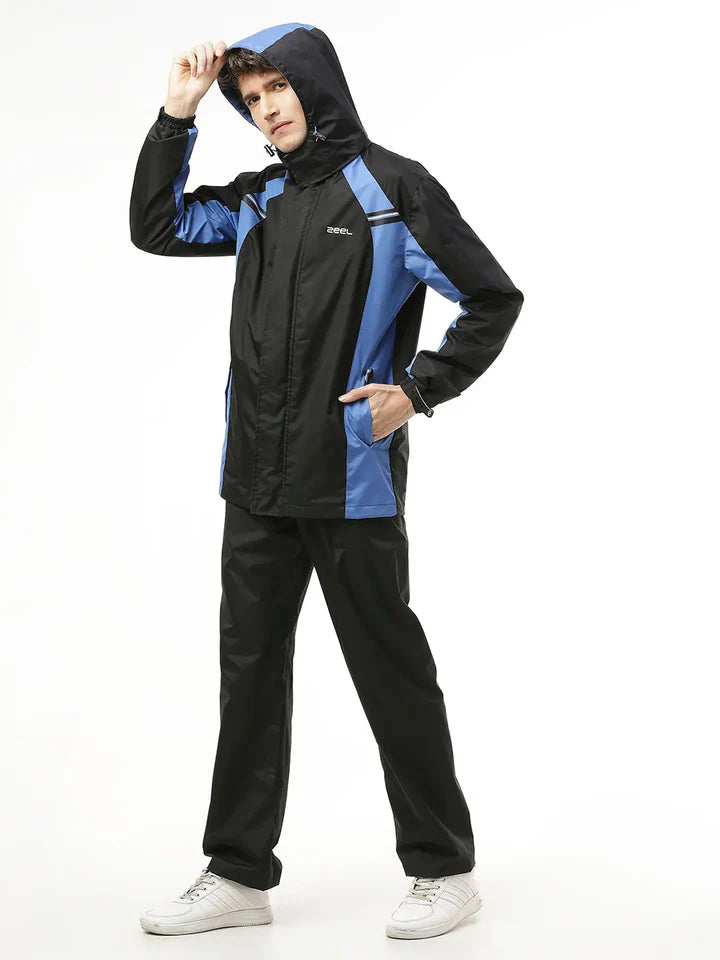 Zeel Go Hike Black & Blue Raincot - JS508
