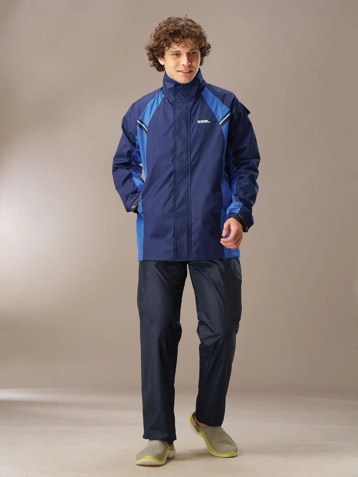 Zeel Go Hike Black & Blue Raincot - JS508