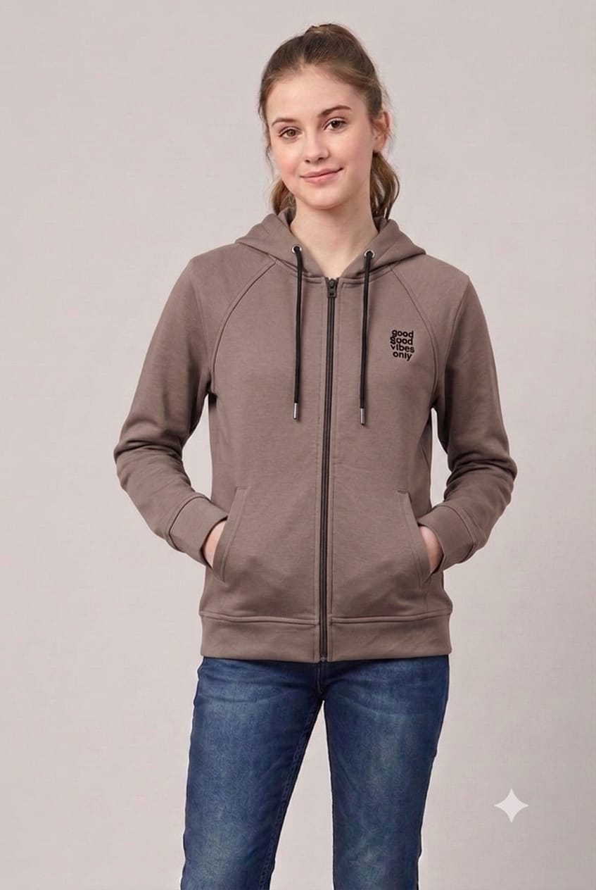 Premium Ladies' Winter Sweatshirt – Classic White Hoodie