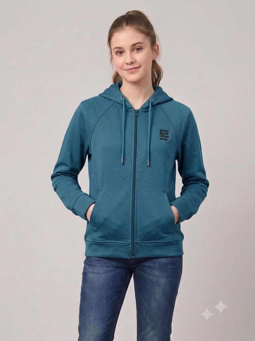 Premium Ladies' Winter Sweatshirt – Classic White Hoodie