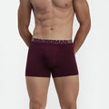 City Center MACROMAN men's maroon trunk underwear with a branded elastic waistband and contoured support pouch