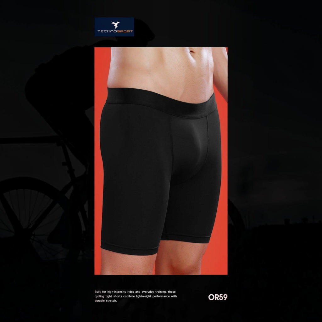 City Center OR59 men's black premium cycling shorts with a tailored fit and durable stretch fabric.