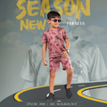 City Center Pro-Guys kids cotton co-ord set in dusty pink with tie-dye pattern and horse graphic on t-shirt and shorts