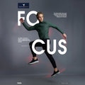 City Center Technosport DuraCool+ trekking green high-neck jacket worn by a man running in a studio setting