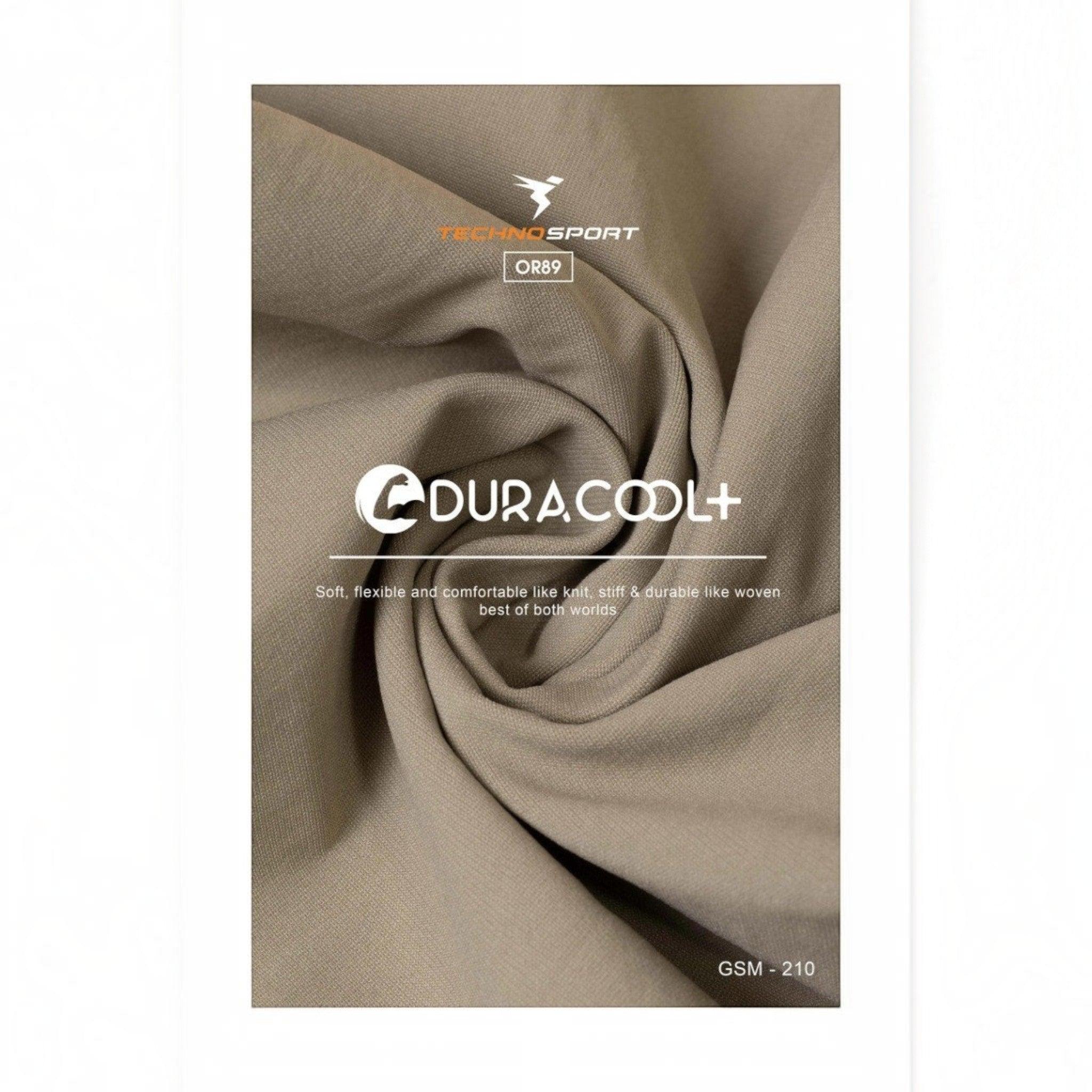 City Center Technosport DuraCool+ 4-way stretch fabric in beige, featuring a soft, flexible, and durable texture.