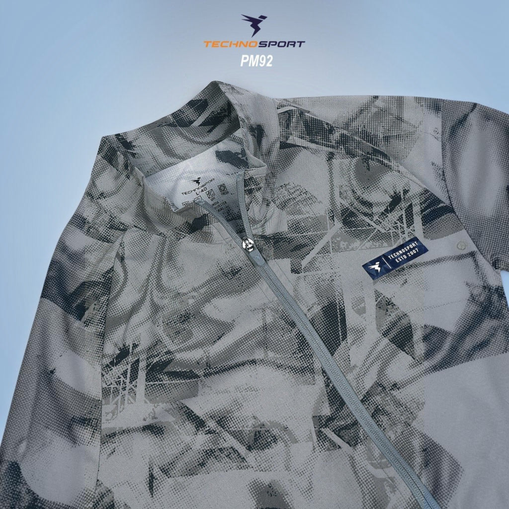 City Center Technosport grey all-over print high-neck jacket with full-length zipper and odour-free fabric technology