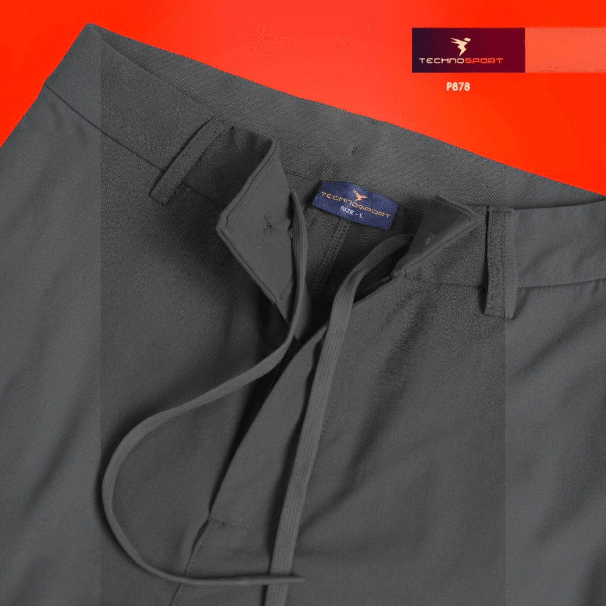 City Center Technosport Duracool+ grey casual trousers with 4-way stretch fabric and comfortable regular fit