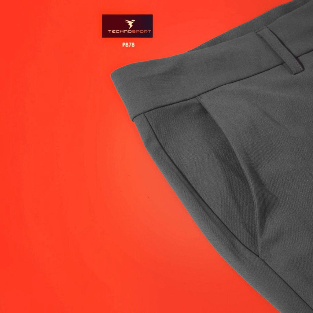 City Center Technosport Duracool+ grey casual trousers featuring 4-way stretch fabric and a regular fit design.