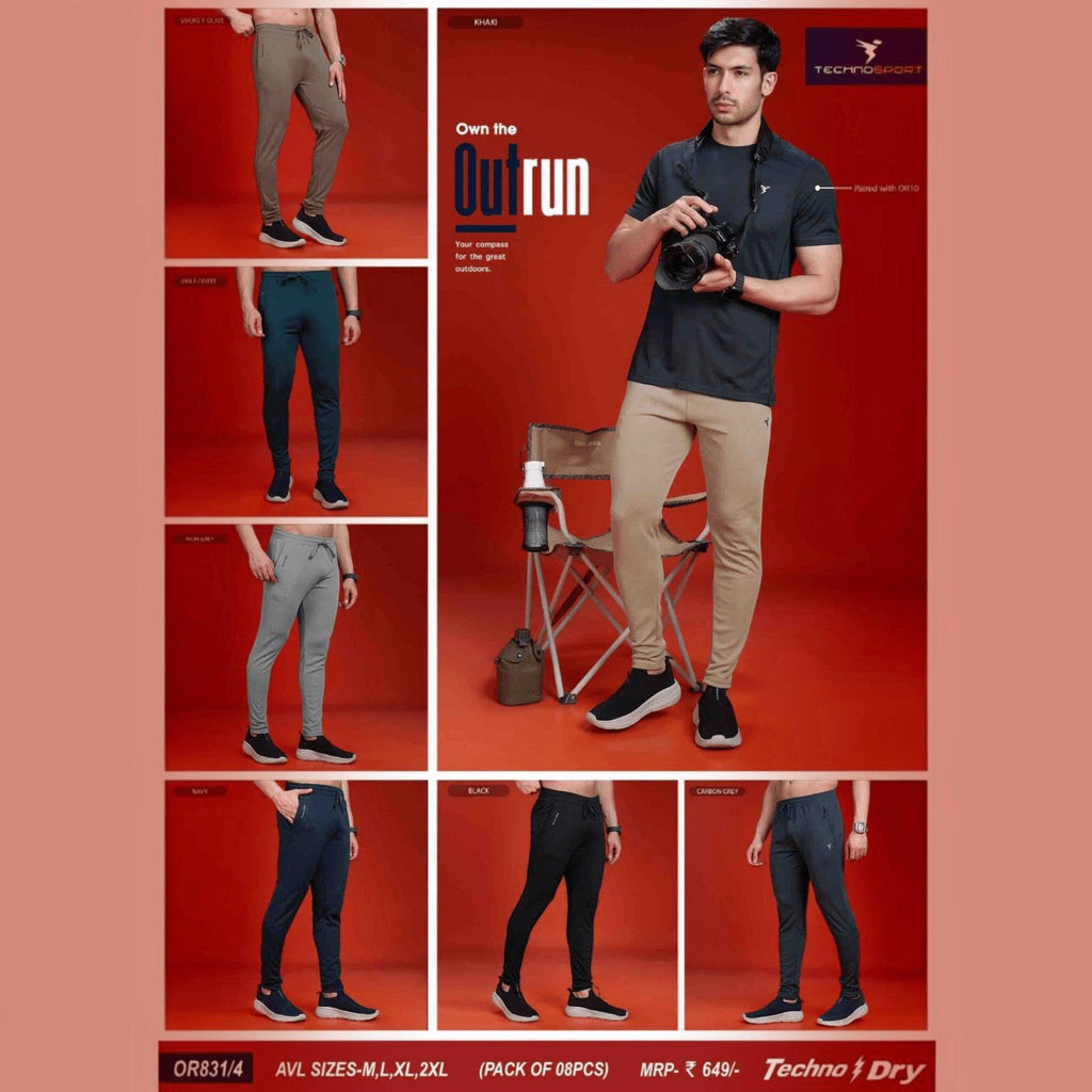 City Center Technosport slim fit performance track pants in various colors featuring moisture-wicking TechnoDry fabric.