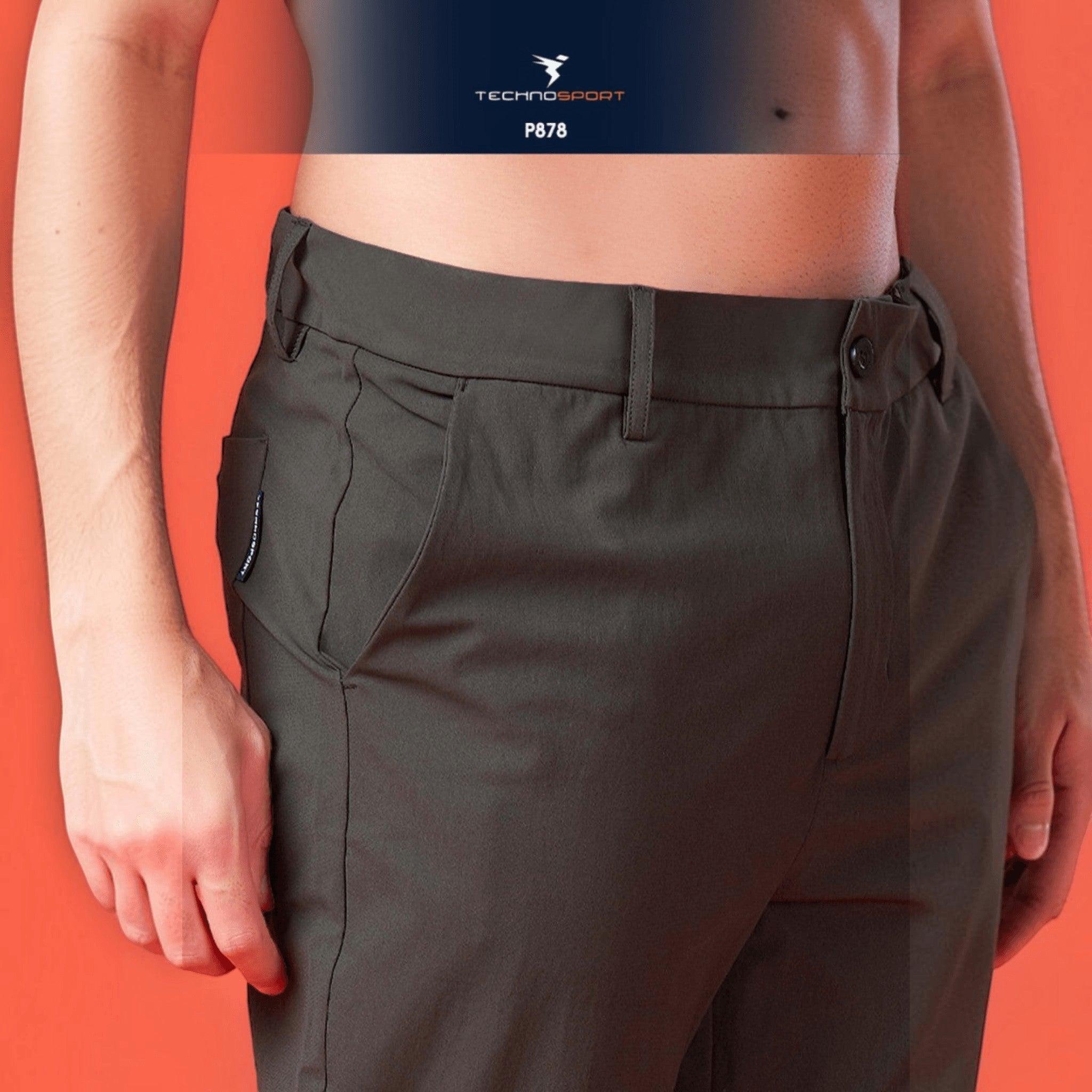 City Center Technosport Duracool+ solid dark grey 4-way stretch casual trousers with a regular fit